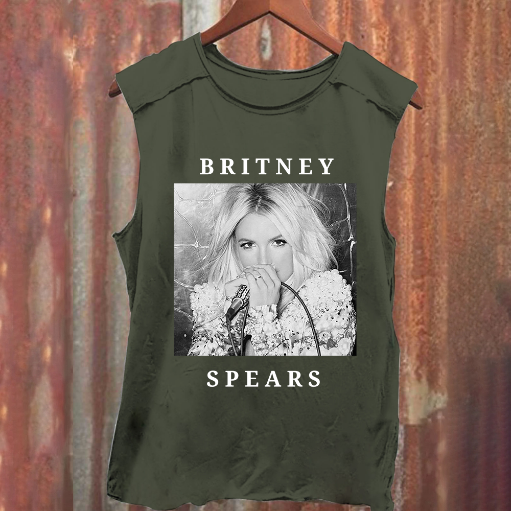 Unisex Vintage Washed Britney Spears Tank Top