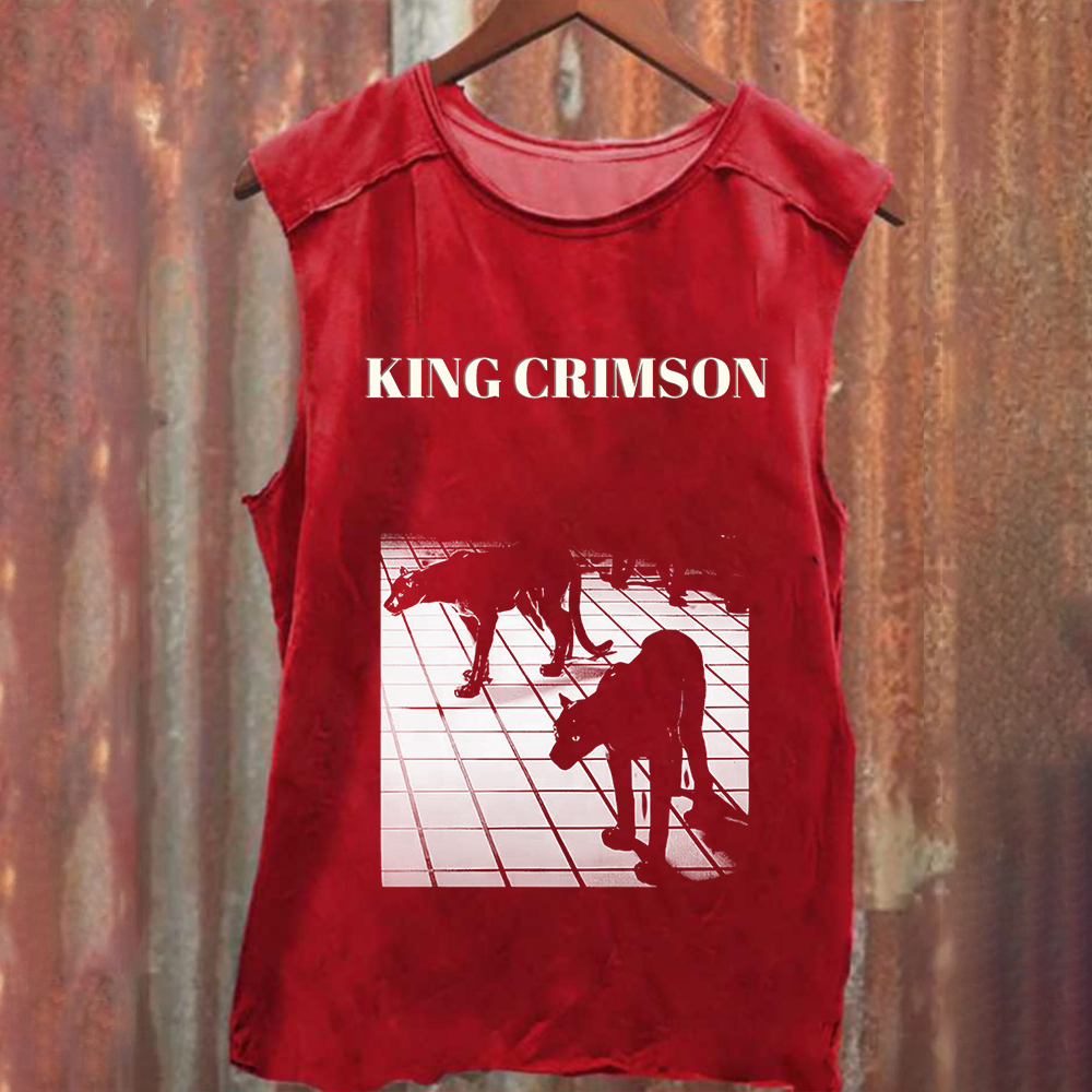 Unisex Vintage Washed King Crimson Band Tank Top