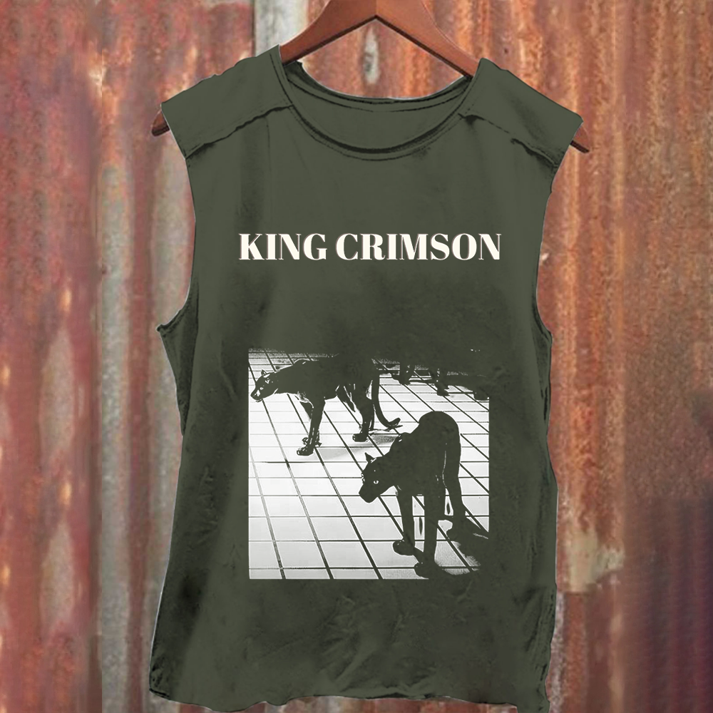 Unisex Vintage Washed King Crimson Band Tank Top