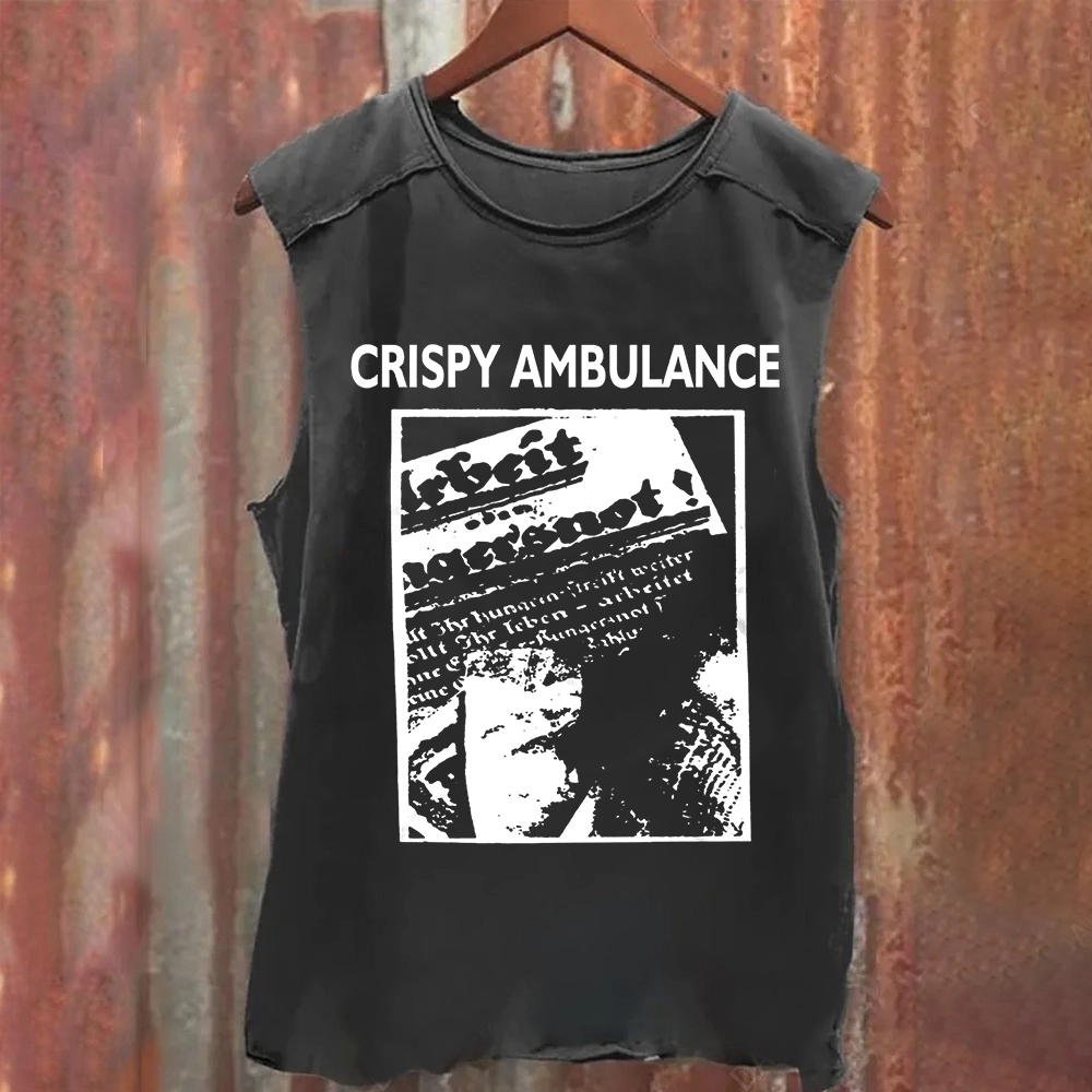 Unisex Vintage Washed Crispy Ambulance Band Tank Top