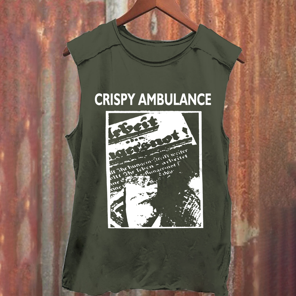 Unisex Vintage Washed Crispy Ambulance Band Tank Top