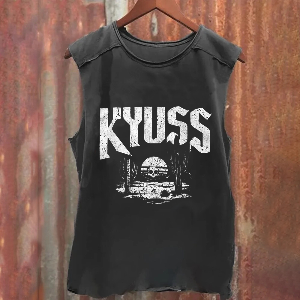 Unisex Vintage Washed  Kyuss Band Tank Top