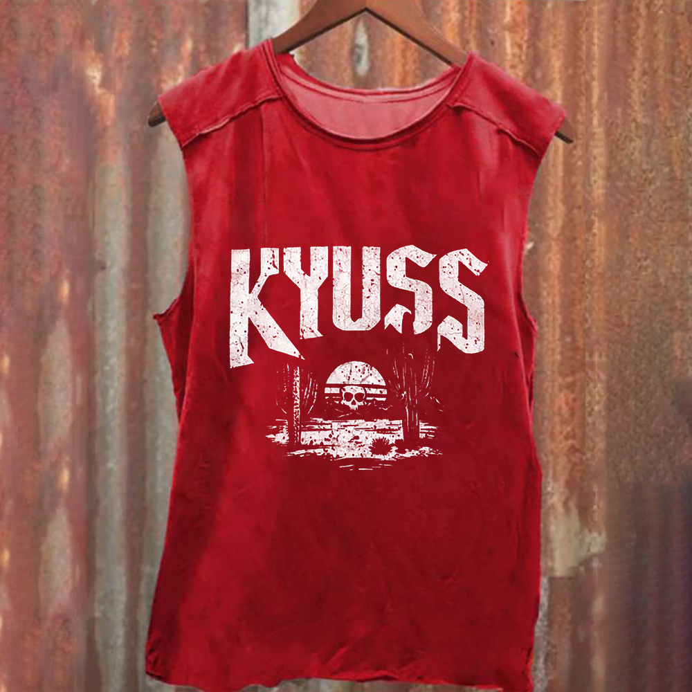 Unisex Vintage Washed  Kyuss Band Tank Top