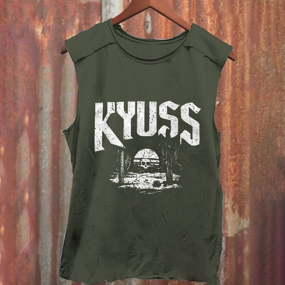 Unisex Vintage Washed  Kyuss Band Tank Top