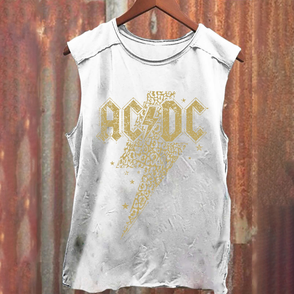 Unisex Vintage Washed ACDC Tank Top