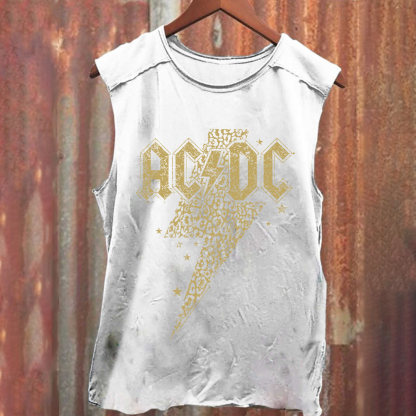 Unisex Vintage Washed ACDC Tank Top