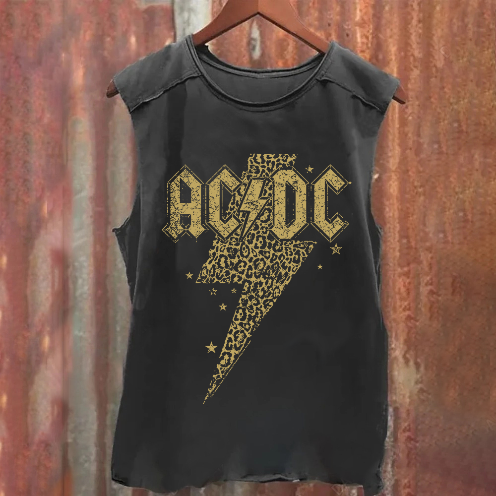 Unisex Vintage Washed ACDC Tank Top