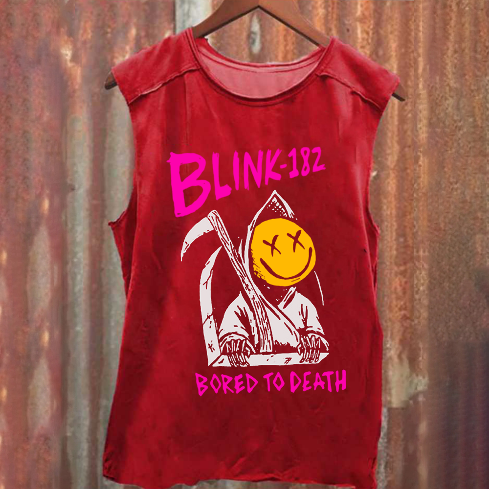 Unisex Vintage Washed Blink 182 Band Tank Top