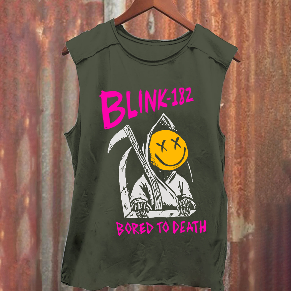 Unisex Vintage Washed Blink 182 Band Tank Top