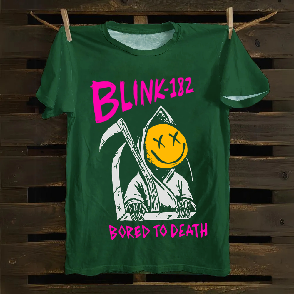 Unisex Vintage Blink 182 Band Cotton T-Shirt