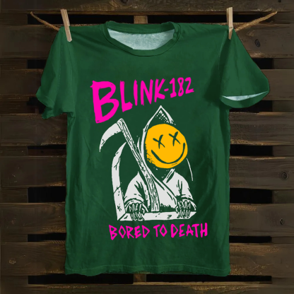 Unisex Vintage Blink 182 Band Cotton T-Shirt