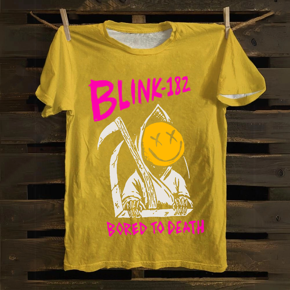 Unisex Vintage Blink 182 Band Cotton T-Shirt