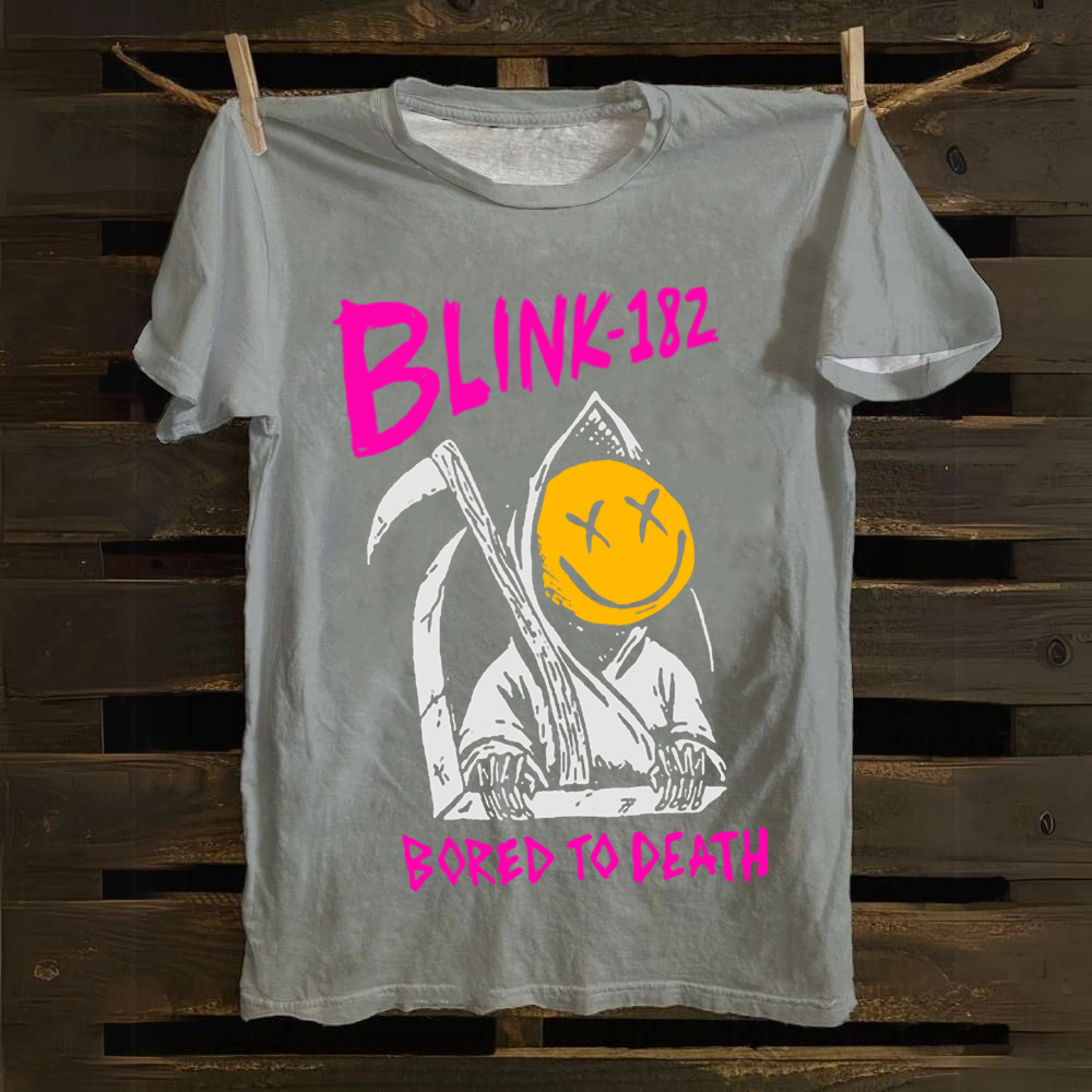 Unisex Vintage Blink 182 Band Cotton T-Shirt