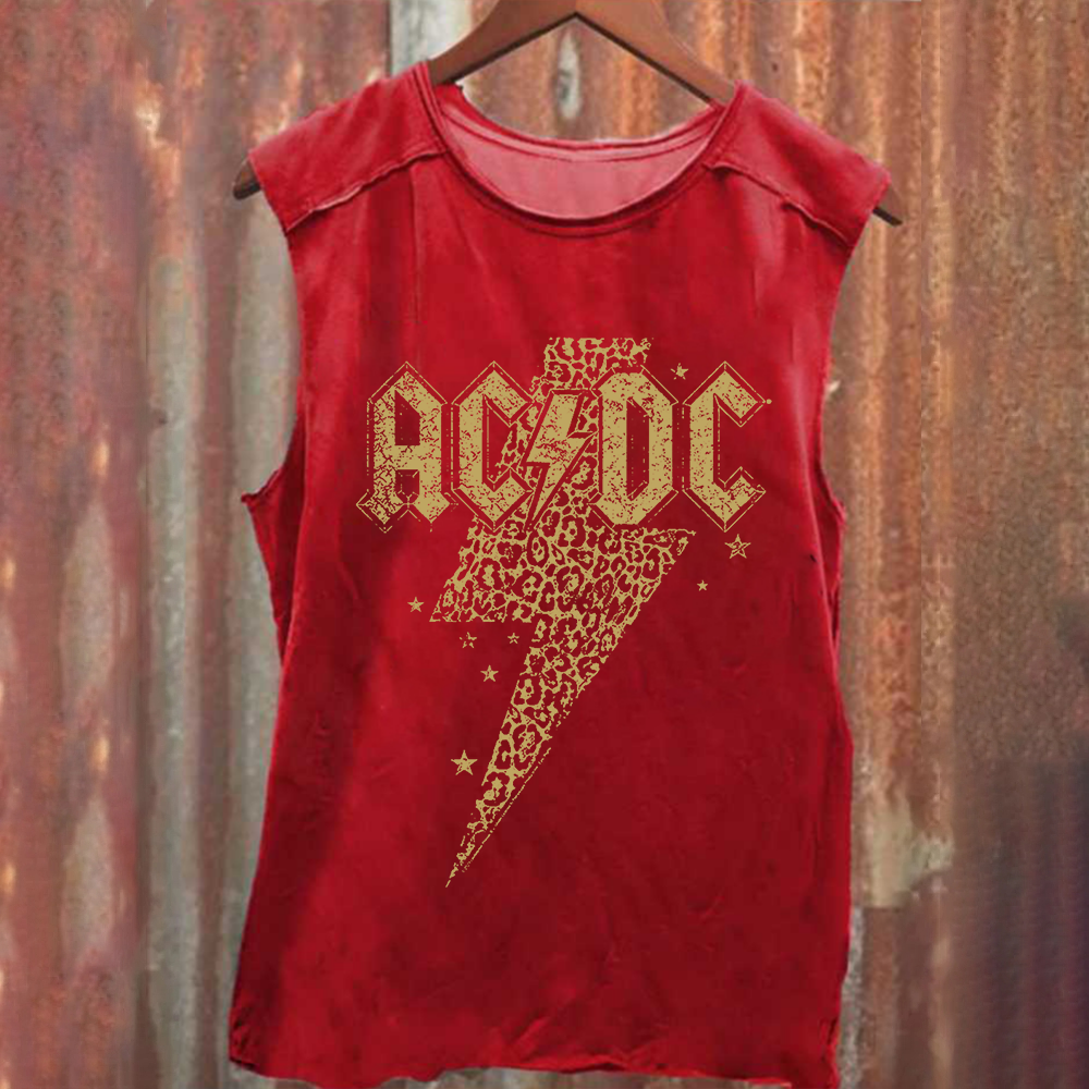 Unisex Vintage Washed ACDC Tank Top