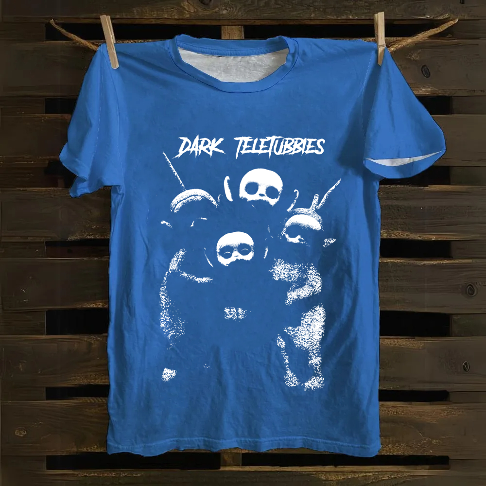 Unisex Vintage  Dark Teletubbies Cotton T-Shirt