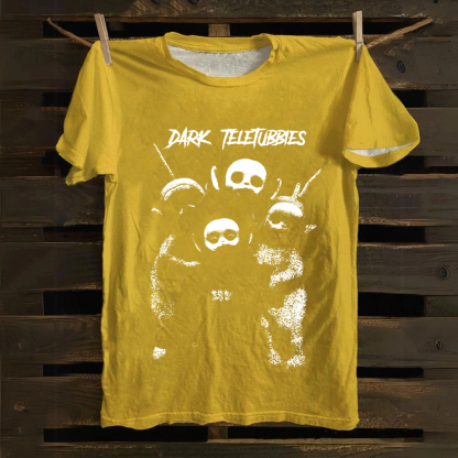 Unisex Vintage  Dark Teletubbies Cotton T-Shirt