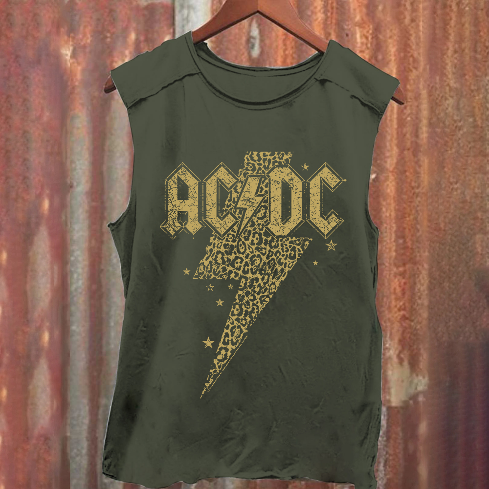 Unisex Vintage Washed ACDC Tank Top