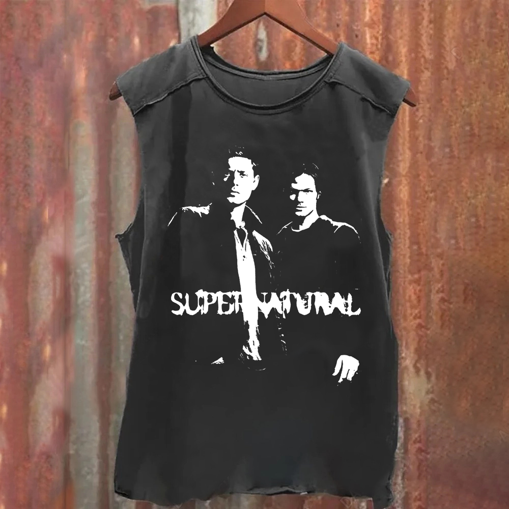 Unisex Vintage Washed  Supernatural TV show Tank Top
