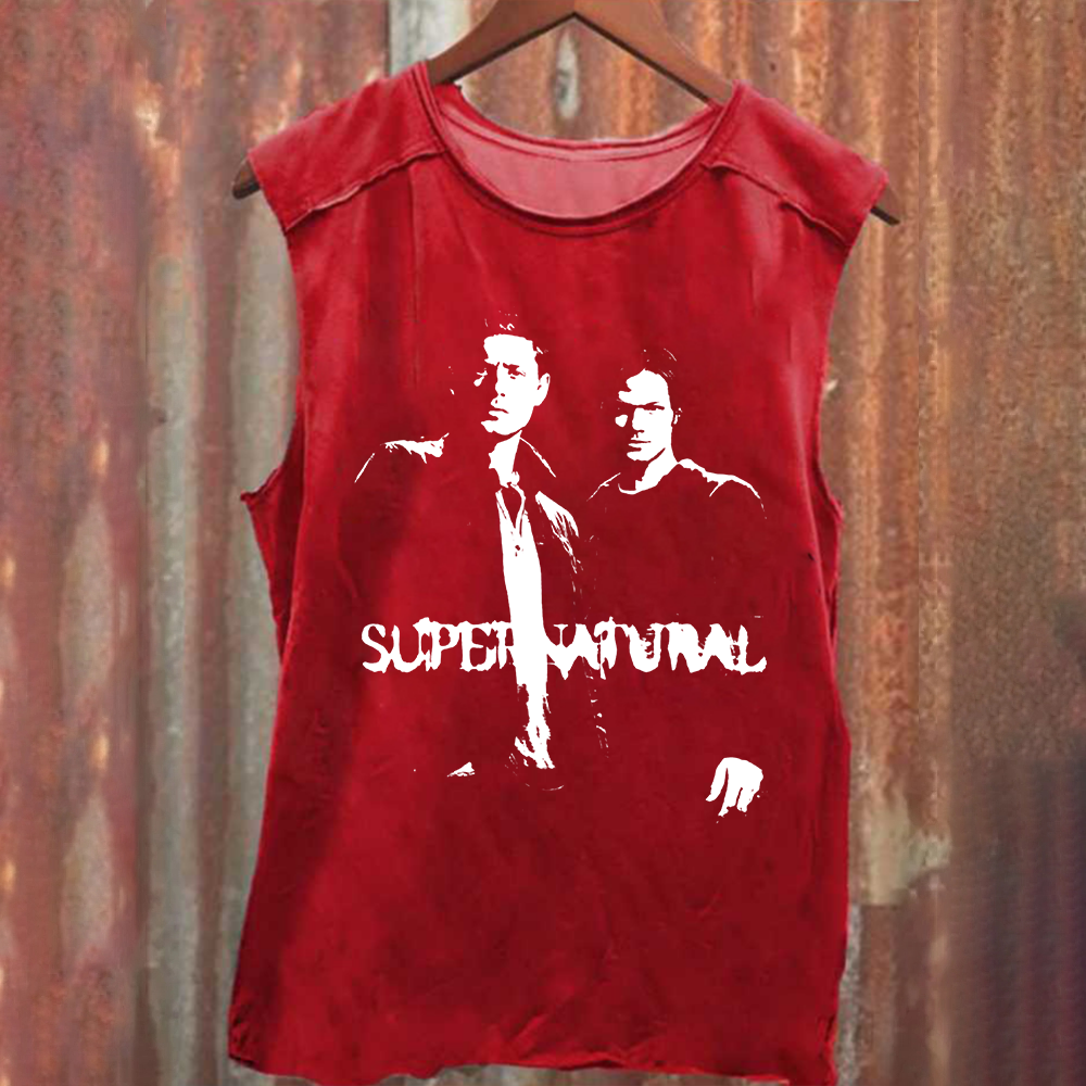 Unisex Vintage Washed  Supernatural TV show Tank Top