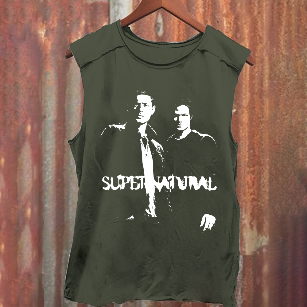 Unisex Vintage Washed  Supernatural TV show Tank Top