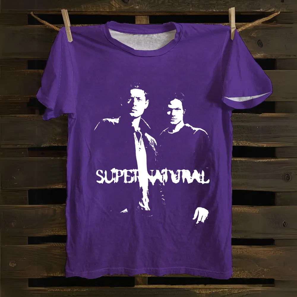 Unisex Vintage  Supernatural TV show Cotton T-Shirt