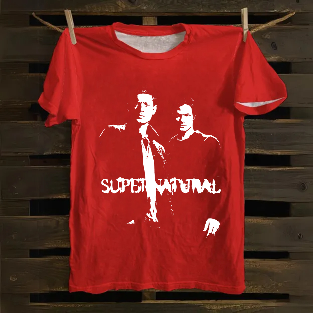 Unisex Vintage  Supernatural TV show Cotton T-Shirt
