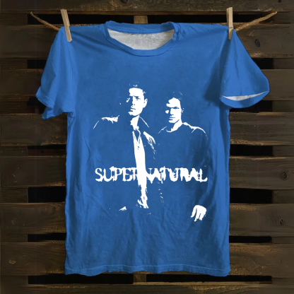 Unisex Vintage  Supernatural TV show Cotton T-Shirt
