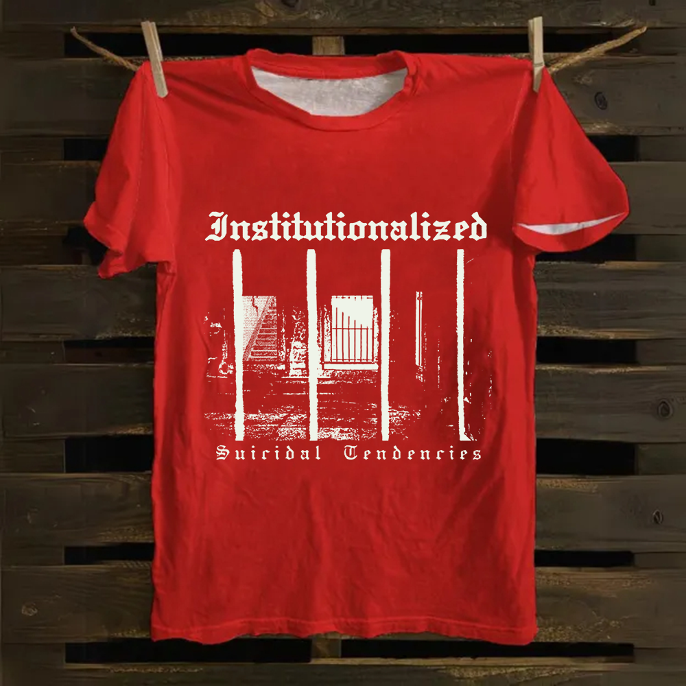 Unisex Vintage  Suicidal Tendencies Band Institutionalized Cotton T-Shirt