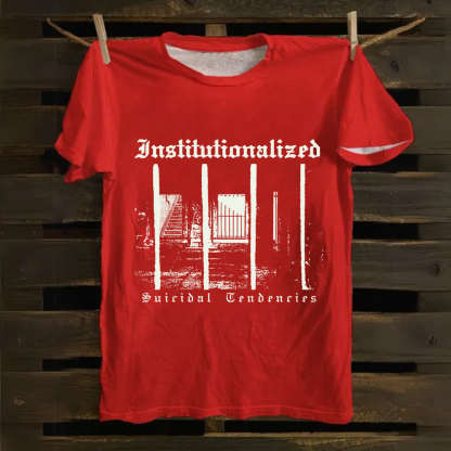 Unisex Vintage  Suicidal Tendencies Band Institutionalized Cotton T-Shirt