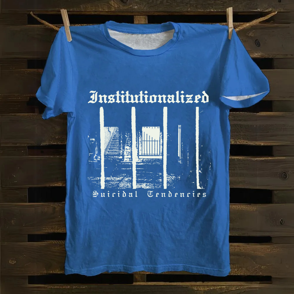 Unisex Vintage  Suicidal Tendencies Band Institutionalized Cotton T-Shirt