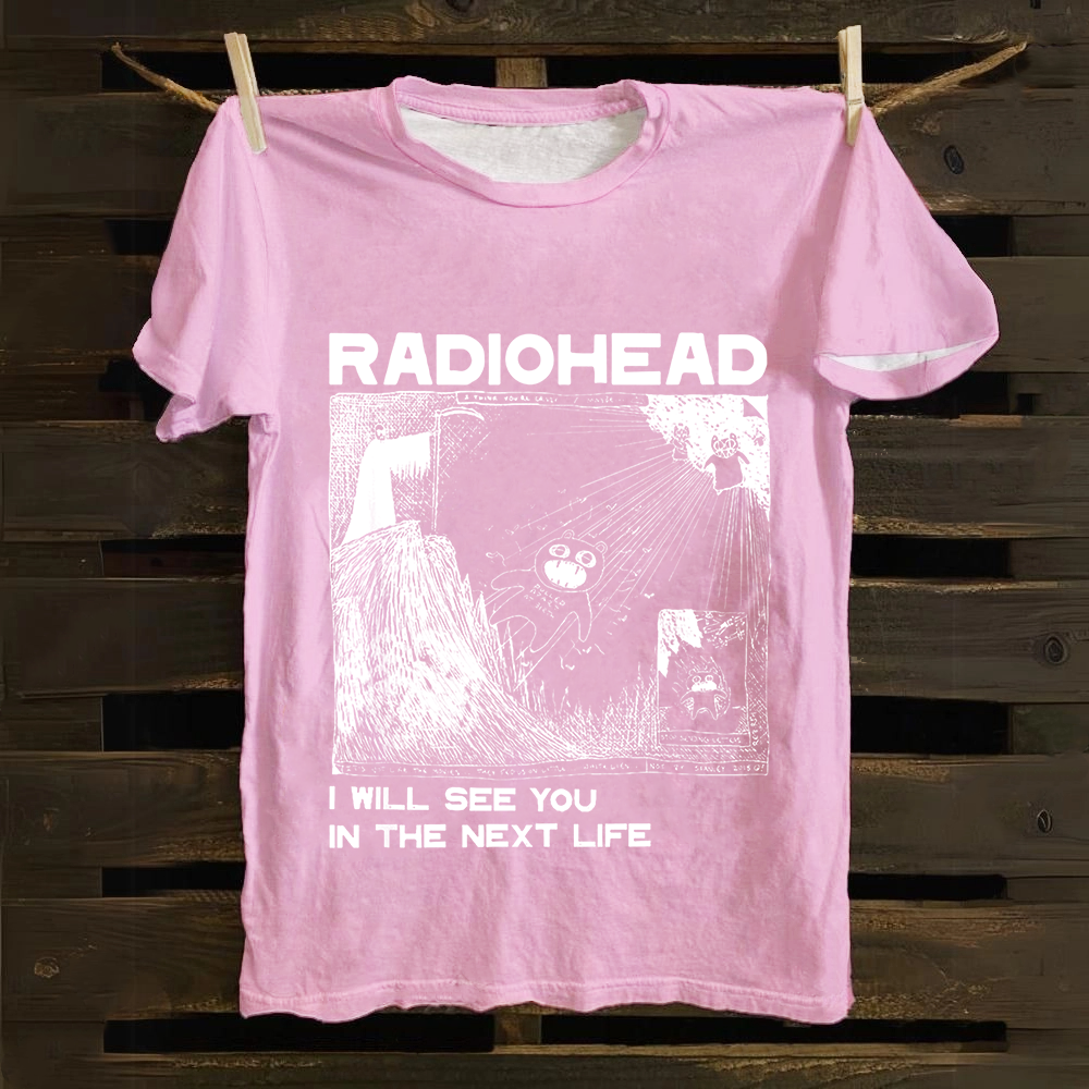 Unisex Vintage  Radiohead Band Cotton T-Shirt
