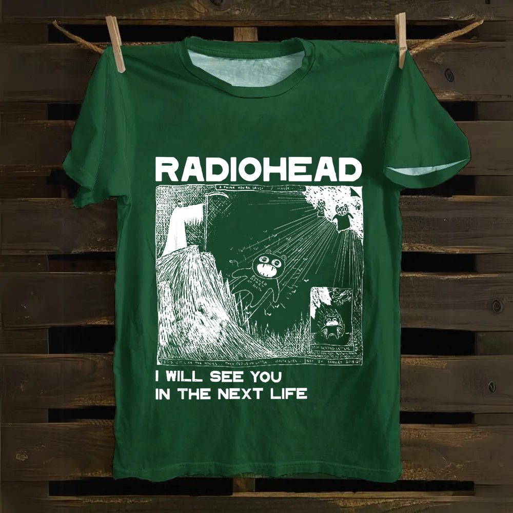 Unisex Vintage  Radiohead Band Cotton T-Shirt