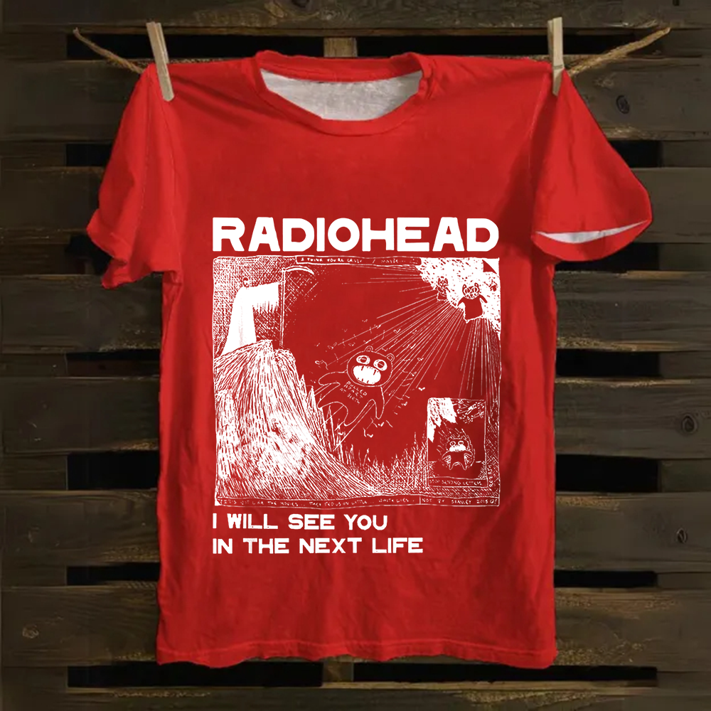 Unisex Vintage  Radiohead Band Cotton T-Shirt