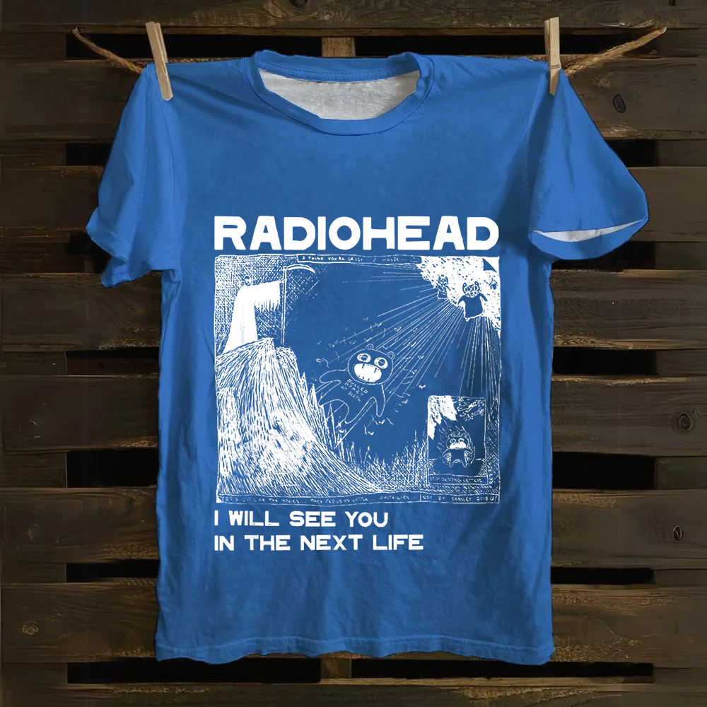 Unisex Vintage  Radiohead Band Cotton T-Shirt