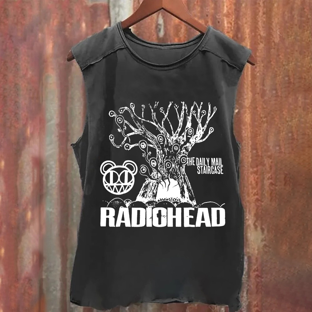 Unisex Vintage Washed  Radiohead Band Tank Top