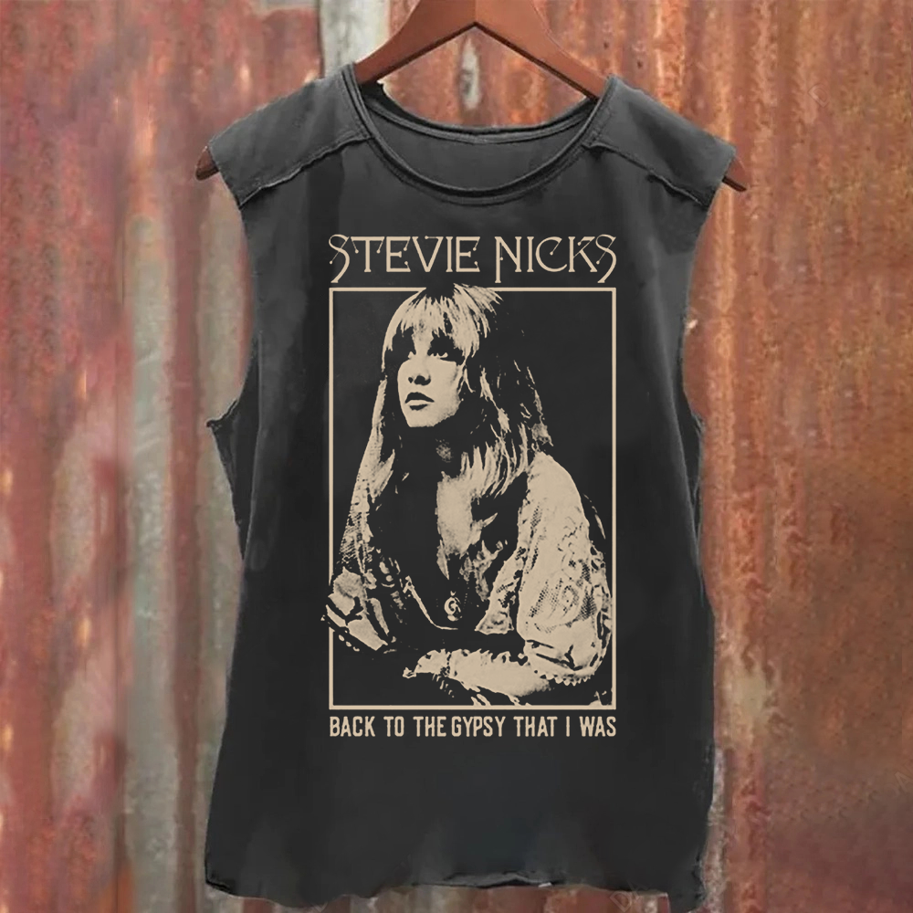 Stevie Nicks Singer Vintage Washed Tank Top