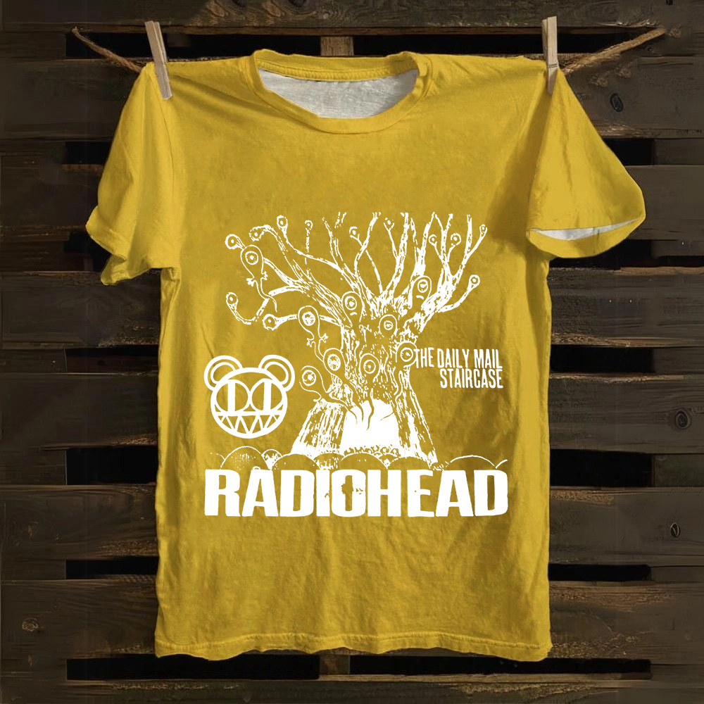 Unisex Vintage  Radiohead Band Cotton T-Shirt