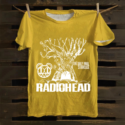 Unisex Vintage  Radiohead Band Cotton T-Shirt