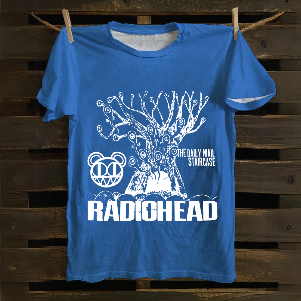 Unisex Vintage  Radiohead Band Cotton T-Shirt