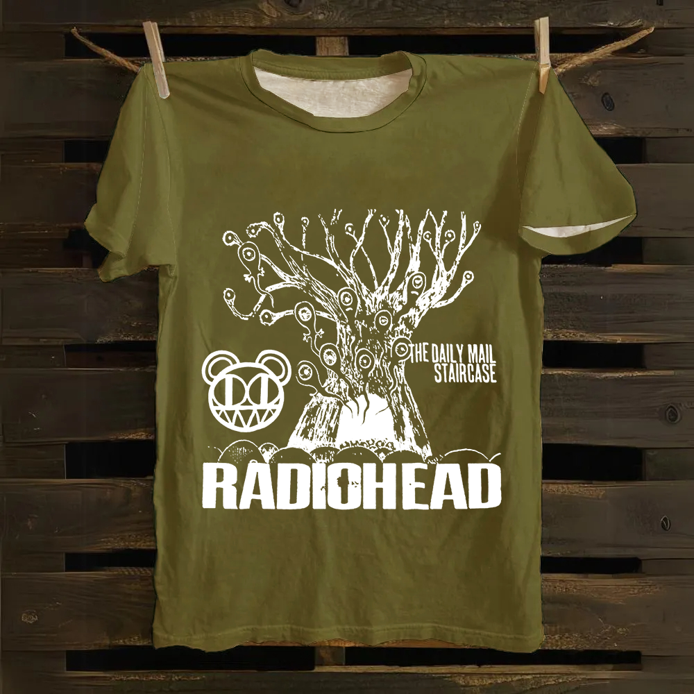 Unisex Vintage  Radiohead Band Cotton T-Shirt