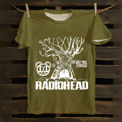 Unisex Vintage  Radiohead Band Cotton T-Shirt