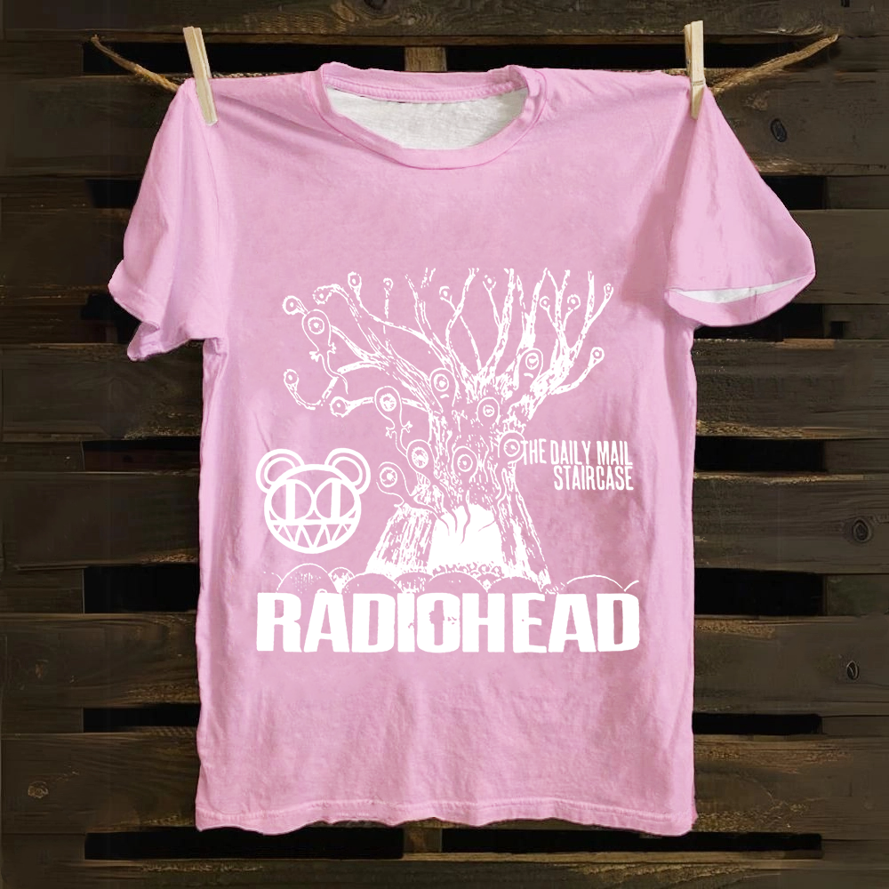 Unisex Vintage  Radiohead Band Cotton T-Shirt