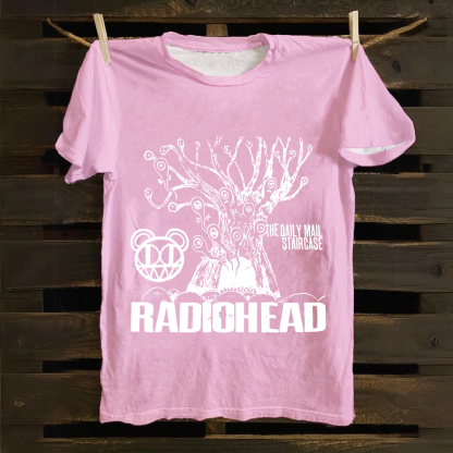 Unisex Vintage  Radiohead Band Cotton T-Shirt