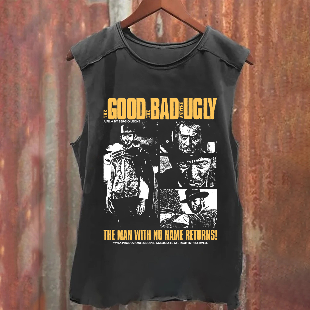 Unisex Vintage Washed  The good, the bad and the ugly movie Tank Top