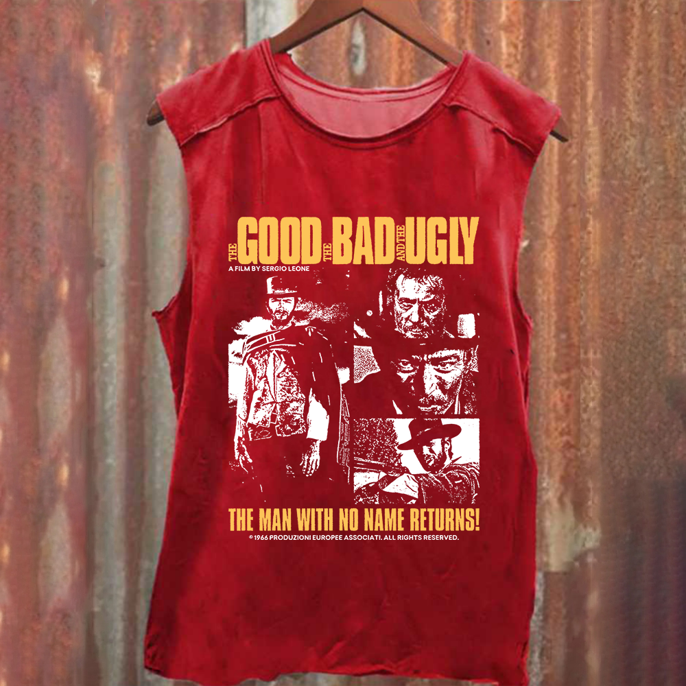 Unisex Vintage Washed  The good, the bad and the ugly movie Tank Top