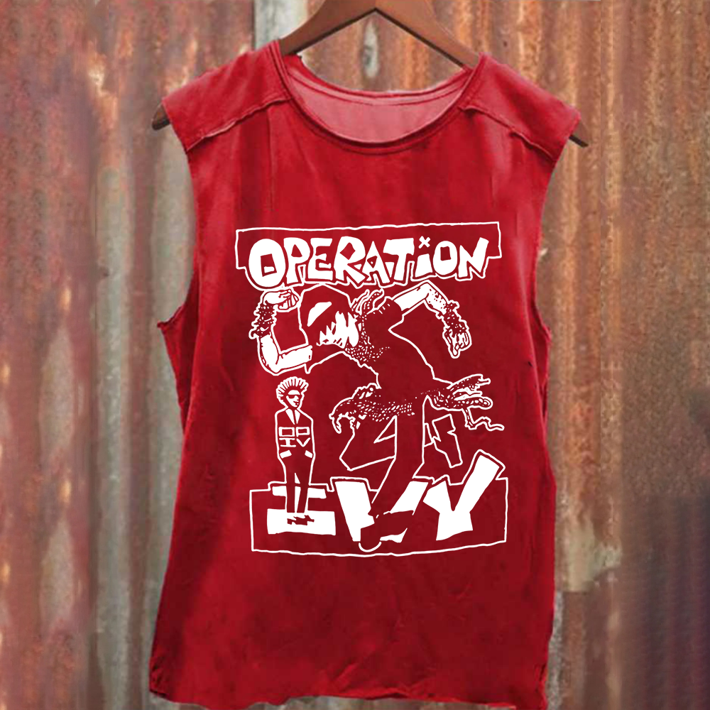 Unisex Vintage Washed  Operation Ivy Band Tank Top