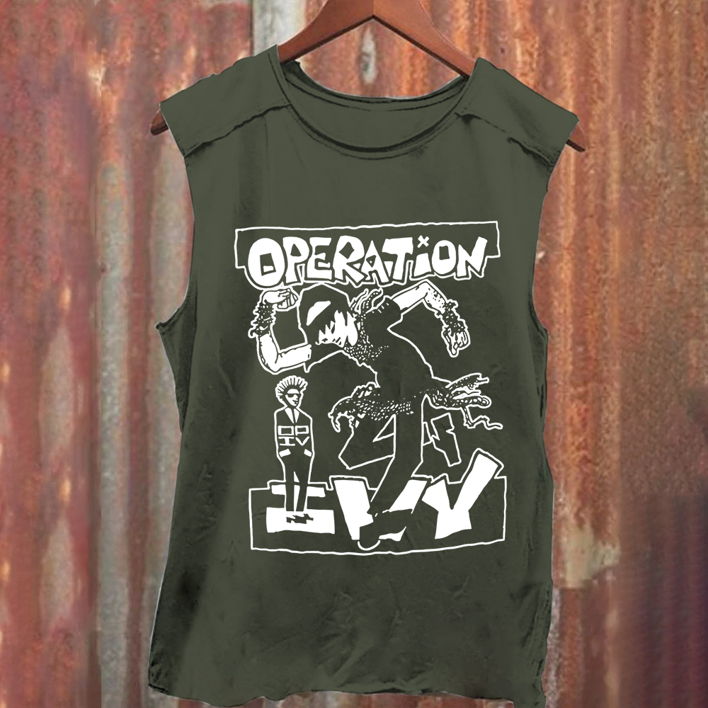 Unisex Vintage Washed  Operation Ivy Band Tank Top