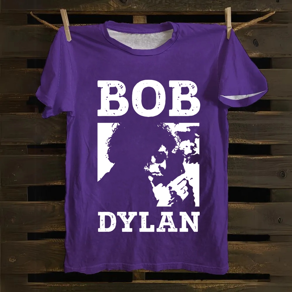 Unisex Vintage Bob Dylan Singer Cotton T-Shirt