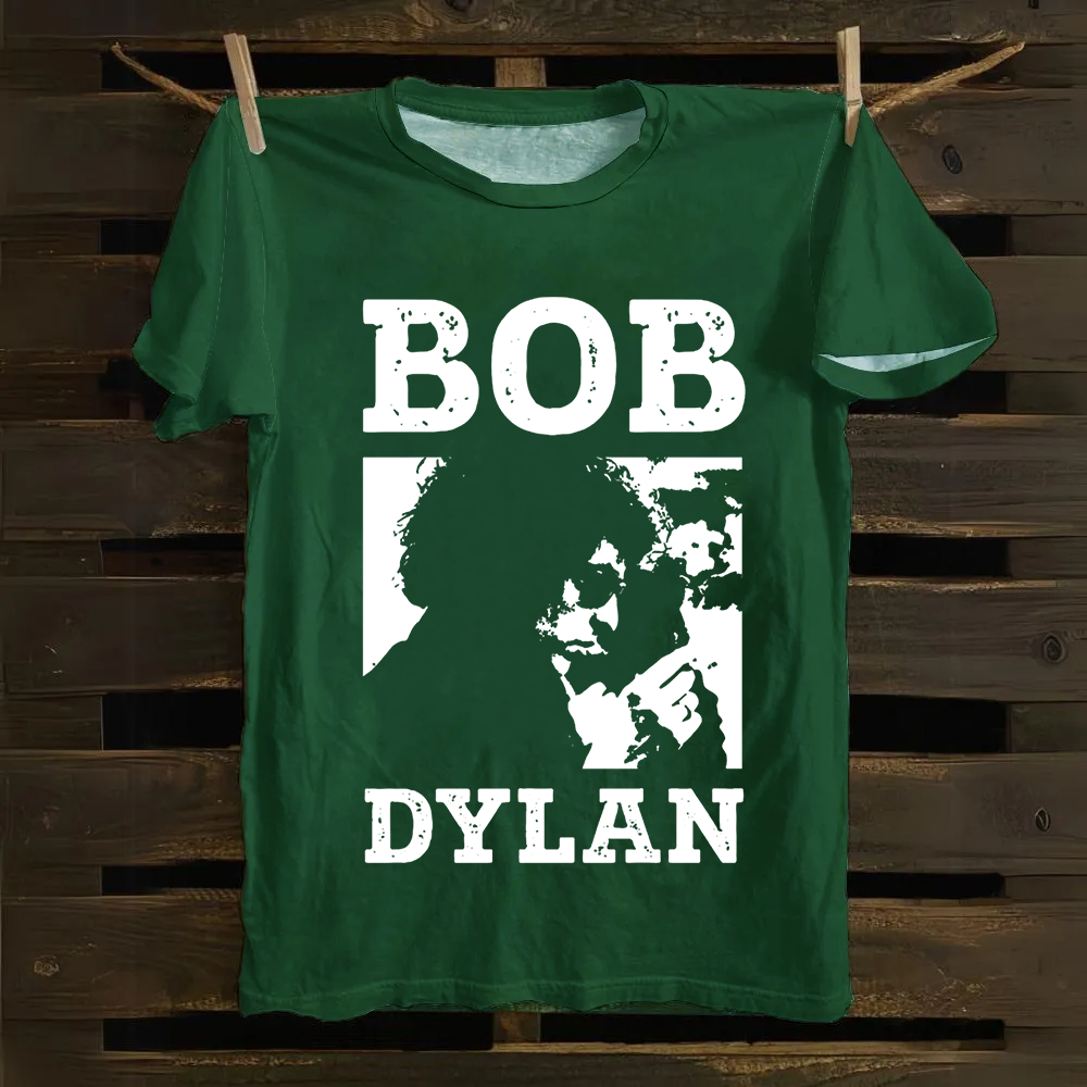 Unisex Vintage Bob Dylan Singer Cotton T-Shirt