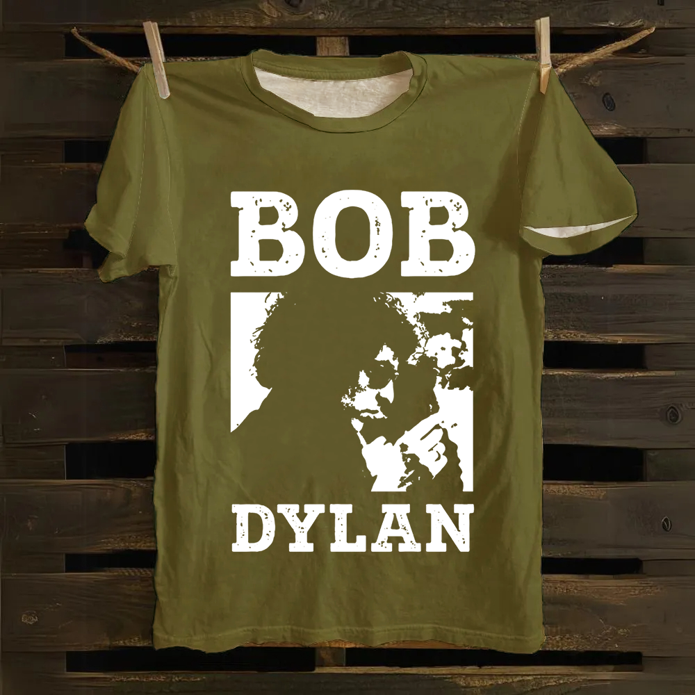 Unisex Vintage Bob Dylan Singer Cotton T-Shirt